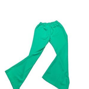 Vintage 1970s Polyester Wide Leg Pants Green Size Medium Clown core Cosplay
